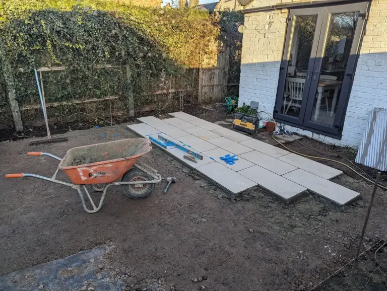 patio being laid